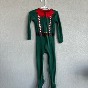 Old Navy Boys Girls 2T Pajamas Footed Christmas Elf